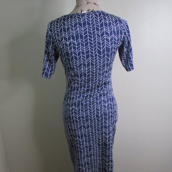 Lularoe Dress XS Women Blue White Arrow Print Short Sleeve - Picture 9 of 12